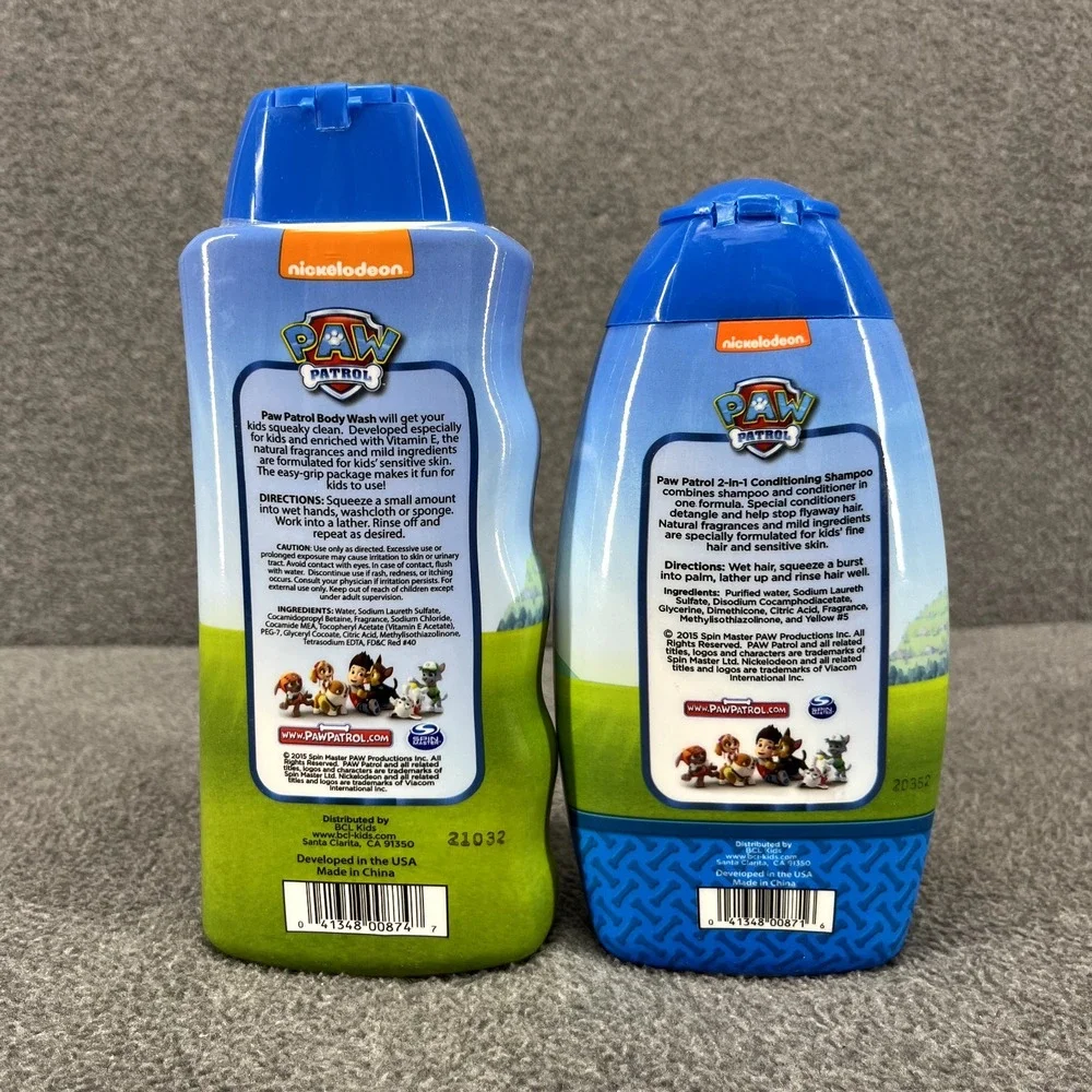PAW‎ PATROL Bath Body Wash & 2 in 1 Shampoo Conditioner Set Pup Pup Berry Lot